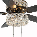 River of Goods Olivia Oil Rubbed Bronze Finish/ Crystal 52-inch LED Ceiling Fan - 52L x 52W x 18.25H - 52L x 52W x 18.25H