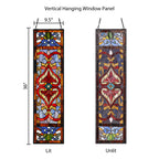 River of Goods Victorian Stained Glass Fleur De Lis Window Panel - 9.5L x 0.25W x 36H