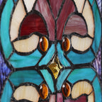 River of Goods Victorian Stained Glass Fleur De Lis Window Panel - 9.5L x 0.25W x 36H