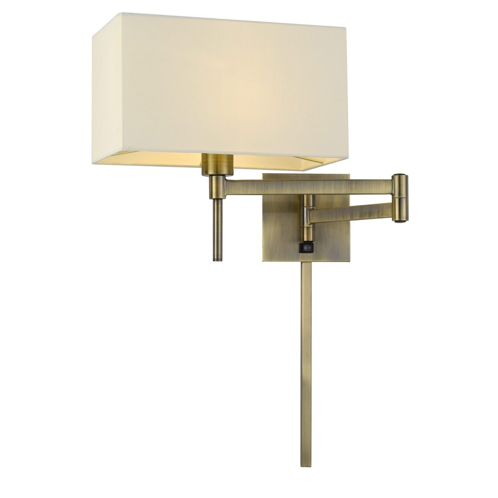 Robson Wall Swing Arm Reading Lamp-Antique Brass