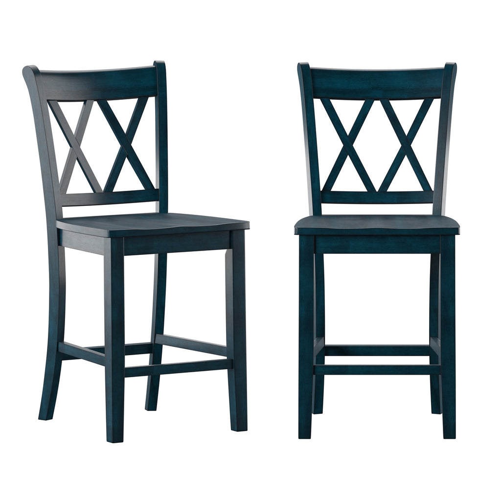 Ronda Double X-Back Counter Height Chairs (Set of 2)