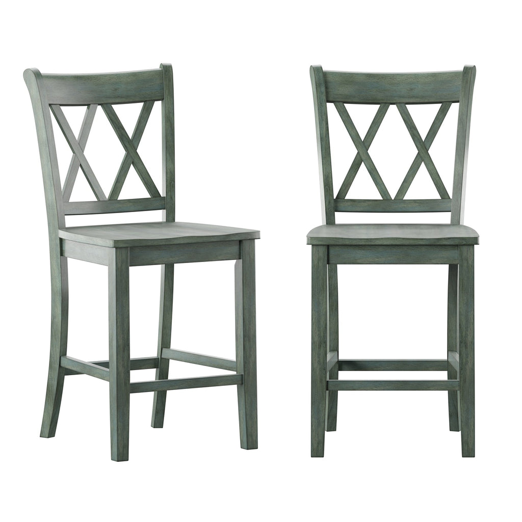 Ronda Double X-Back Counter Height Chairs (Set of 2)