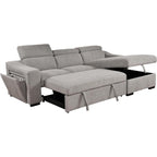 Roomfitters 103 Convertible Sectional Sofa with Storage Chaise, Adjustable Headrests, L-Shaped Sleeper Corner Sofa