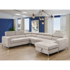 Roomfitters 122 Oversized Sectional Sofa Couch with Chaise Storage, Contemporary U-Shaped 7-Seater Sofa