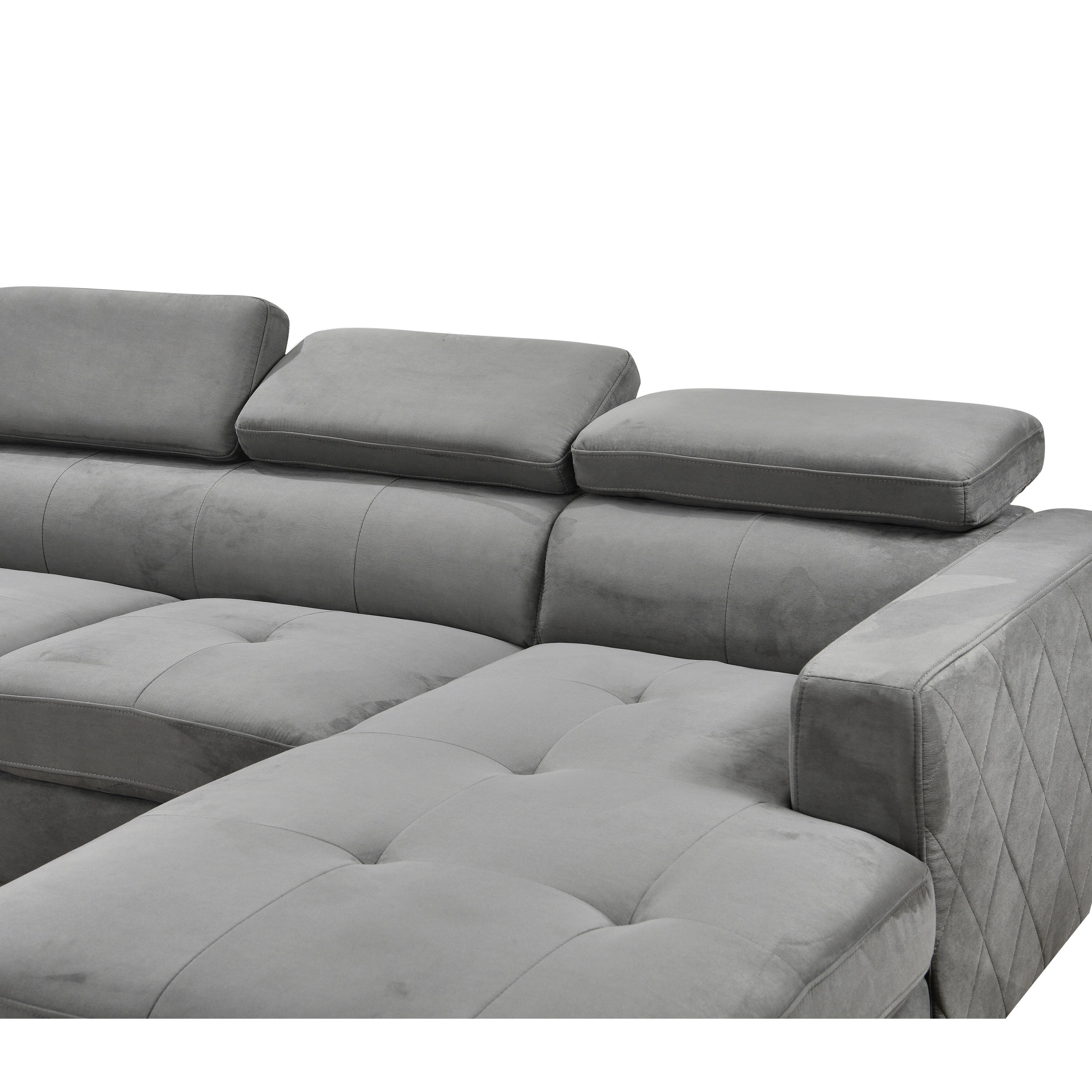 Roomfitters 122 Oversized Sectional Sofa Couch with Chaise Storage, Contemporary U-Shaped 7-Seater Sofa