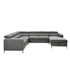 Roomfitters 122 Oversized Sectional Sofa Couch with Chaise Storage, Contemporary U-Shaped 7-Seater Sofa
