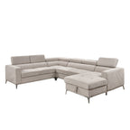 Roomfitters 122 Oversized Sectional Sofa Couch with Chaise Storage, Contemporary U-Shaped 7-Seater Sofa