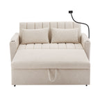 Roomfitters Convertible Loveseat Sofa Bed with USB Ports, Side Pockets, Cup Holders, and Swivel Phone Holder for Living Room