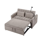 Roomfitters Convertible Loveseat Sofa Bed with USB Ports, Side Pockets, Cup Holders, and Swivel Phone Holder for Living Room