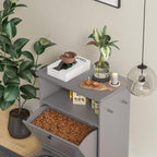 Roomfitters Dog Feeding Station with 2 Elevated Dog Bowls, Tilt Out Pet Feeding Cabinet Station