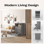 Roomfitters Dog Feeding Station with 2 Elevated Dog Bowls, Tilt Out Pet Feeding Cabinet Station