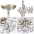 Rosa 6-Light Brushed Silver-ish Champagne Flower Crystal Chandelier