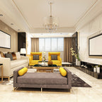 Round Beaded Drum Chandelier with Hanging Crystals