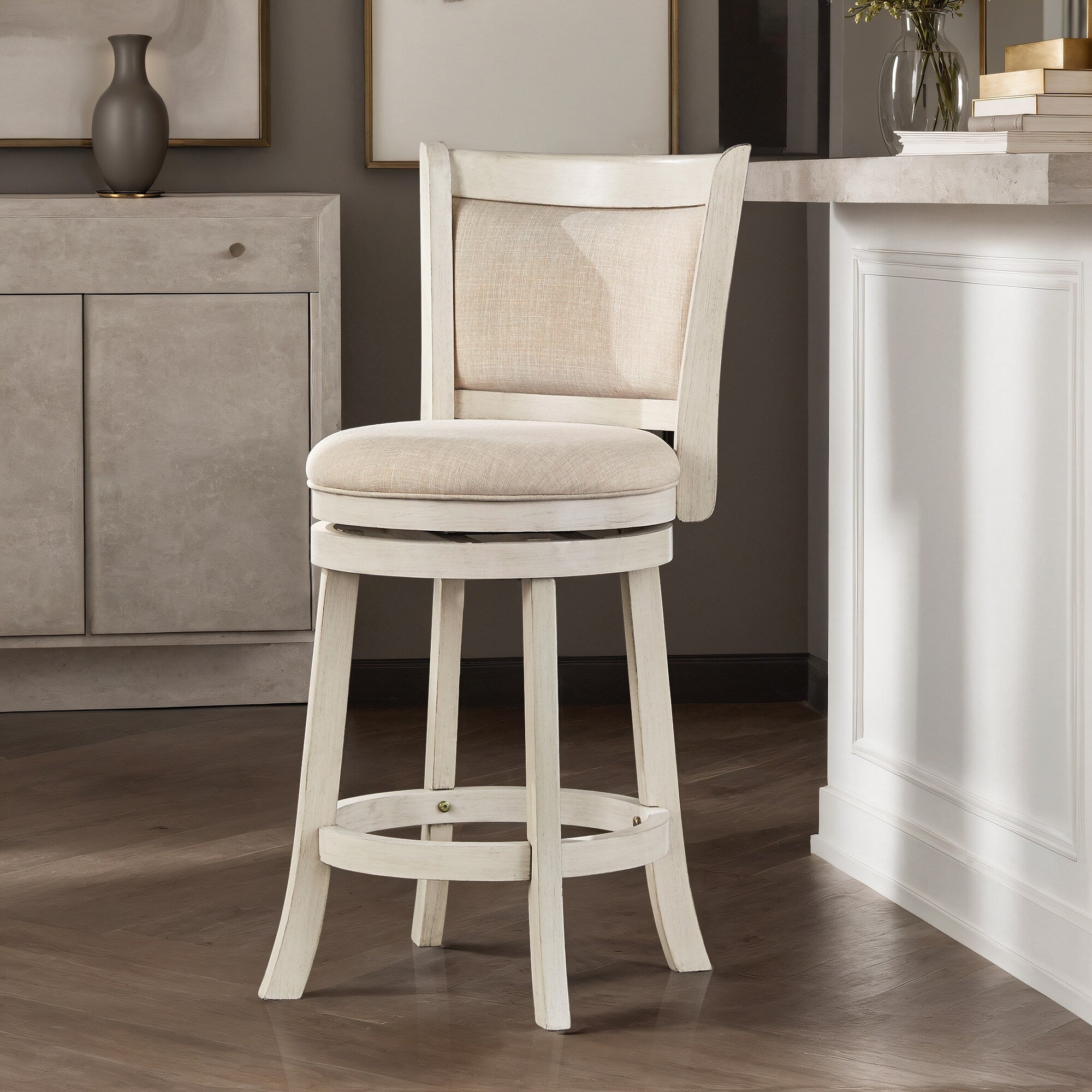 Rovinj Upholstered Back Swivel Stool