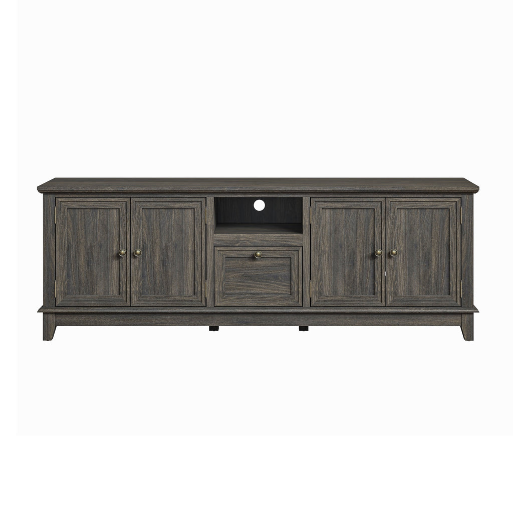 Rustic 72-Inch TV Stand with Adjustable Shelves, Hidden Storage - 72 in Width