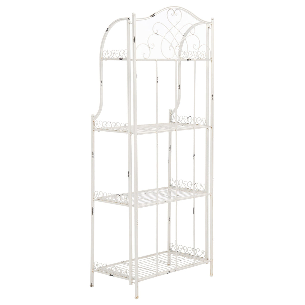 SAFAVIEH Bryn Victorian Wrought Iron 4-Tier Outdoor Bakers Rack - 25 In. W x 15 In. D x 63 In. H - 25W x 15D x 63H