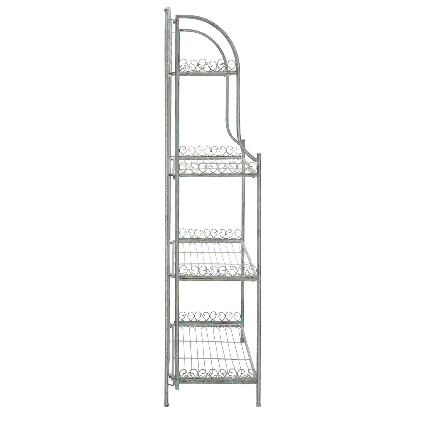 SAFAVIEH Bryn Victorian Wrought Iron 4-Tier Outdoor Bakers Rack - 25 In. W x 15 In. D x 63 In. H - 25W x 15D x 63H