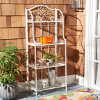 SAFAVIEH Bryn Victorian Wrought Iron 4-Tier Outdoor Bakers Rack - 25 In. W x 15 In. D x 63 In. H - 25W x 15D x 63H