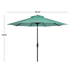 SAFAVIEH Hadire Inside Out Striped 9 Ft Crank Outdoor Umbrella