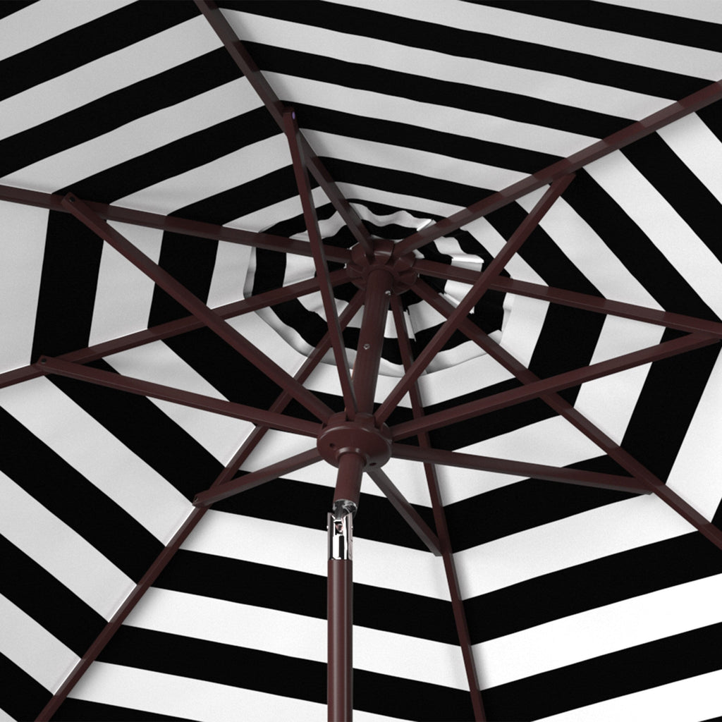 SAFAVIEH Hadire Inside Out Striped 9 Ft Crank Outdoor Umbrella