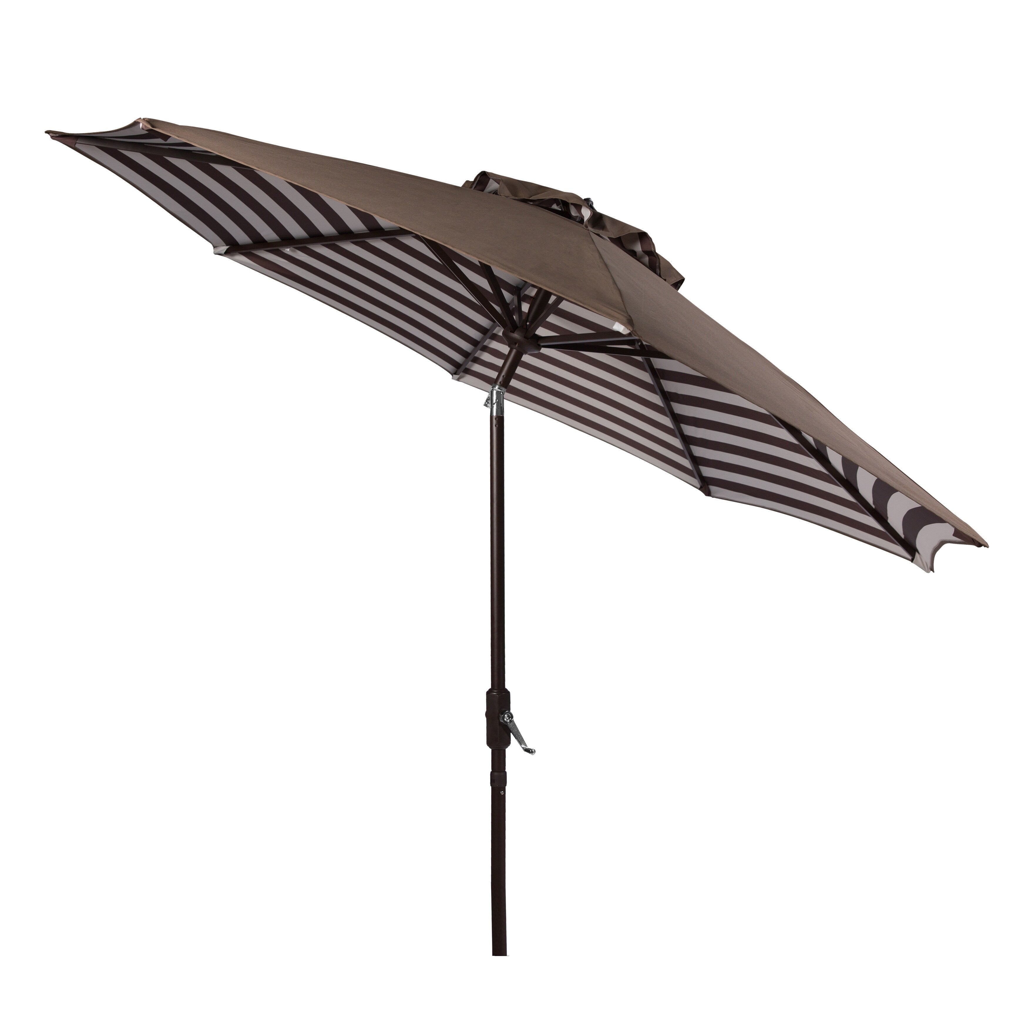 SAFAVIEH Hadire Inside Out Striped 9 Ft Crank Outdoor Umbrella