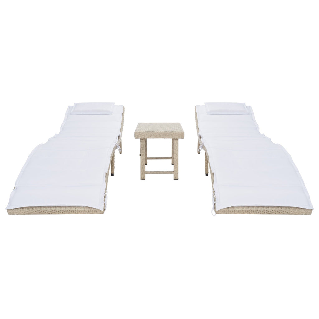 SAFAVIEH Outdoor Blaguna 3-Piece Sun Lounger Set - 83Wx20Dx24H