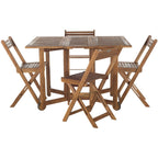 SAFAVIEH Outdoor Brandy 5-Piece Outdoor Dining Table Set - 43Wx35Dx29H