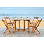 SAFAVIEH Outdoor Brandy 5-Piece Outdoor Dining Table Set - 43Wx35Dx29H