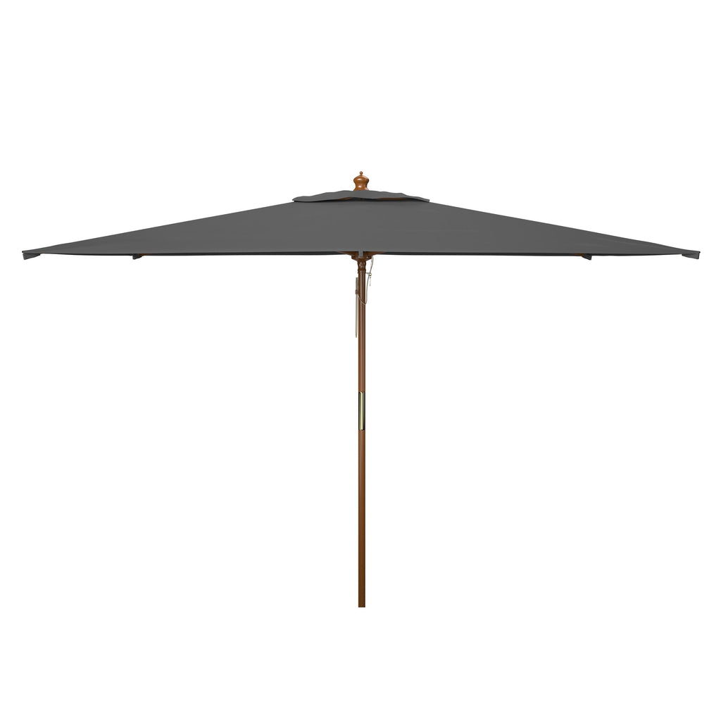 SAFAVIEH Outdoor Glauca 11-Foot Wooden Pulley Market Umbrella