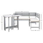 SAFAVIEH Outdoor Kenna 3-Piece Balcony Corner Lounge Set - 39Wx19Dx33H