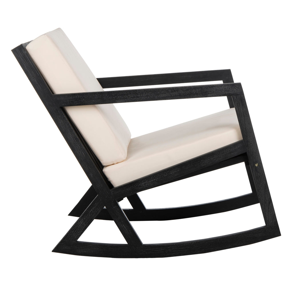 SAFAVIEH Outdoor Makaila Rocking Chair with Cushion - 26W x 31D x 38H