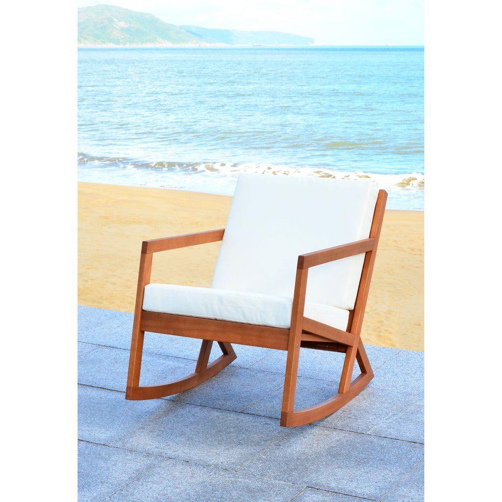 SAFAVIEH Outdoor Makaila Rocking Chair with Cushion - 26W x 31D x 38H