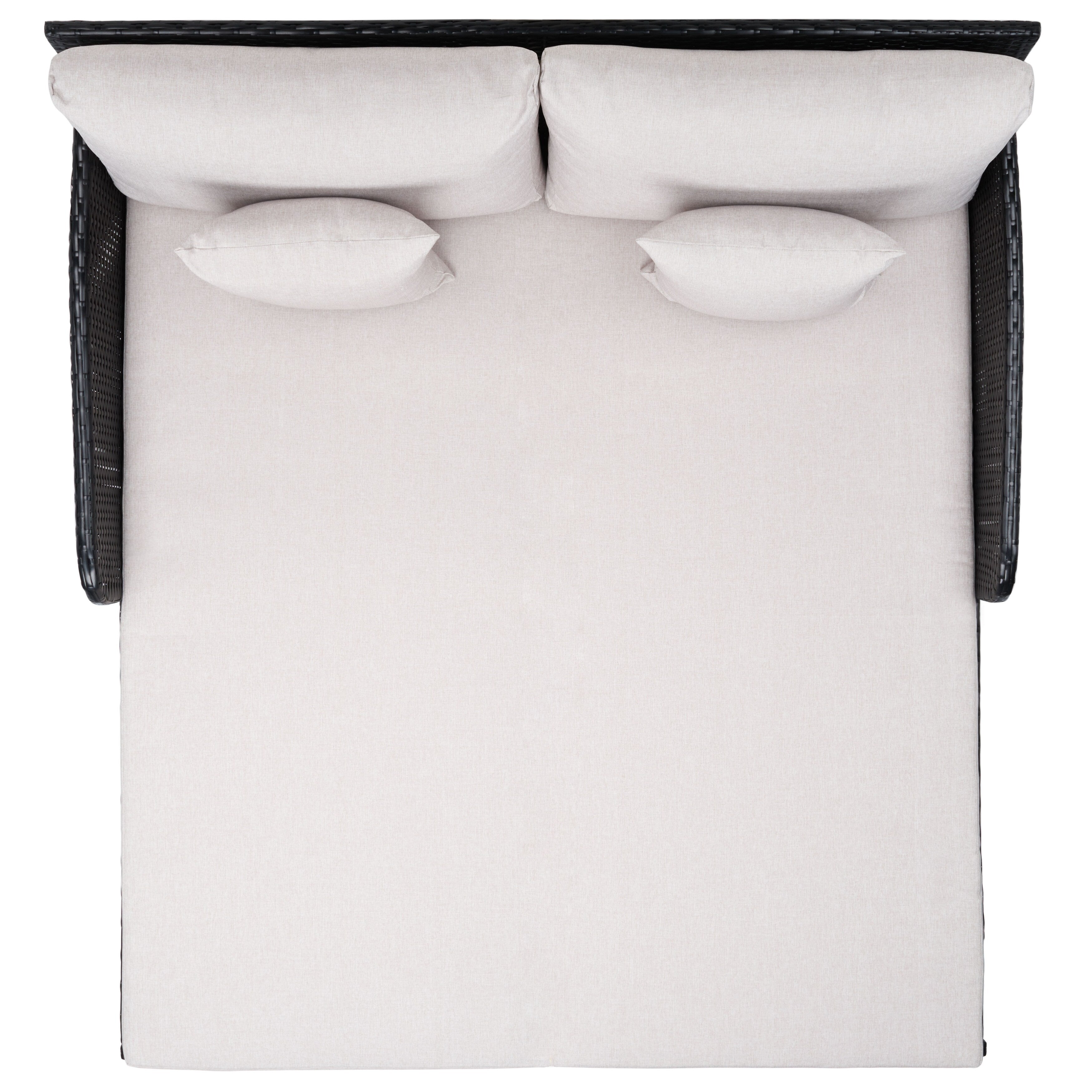 SAFAVIEH Outdoor Taniyah Wicker Daybed with Pillow & Cushions - 53W x 28D x 62H