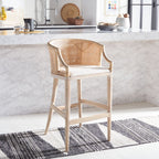 SAFAVIEH Virona Rattan 30-inch Bar Stool - 22.3 W x 20.5 L x 39 H - 22Wx21Dx39H