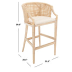 SAFAVIEH Virona Rattan 30-inch Bar Stool - 22.3 W x 20.5 L x 39 H - 22Wx21Dx39H