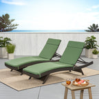 Salem Outdoor Cushion Set for Chaise Lounge - Cushions only (Set of 2) by Christopher Knight Home - 79.25L x 27.50W x 1.50H