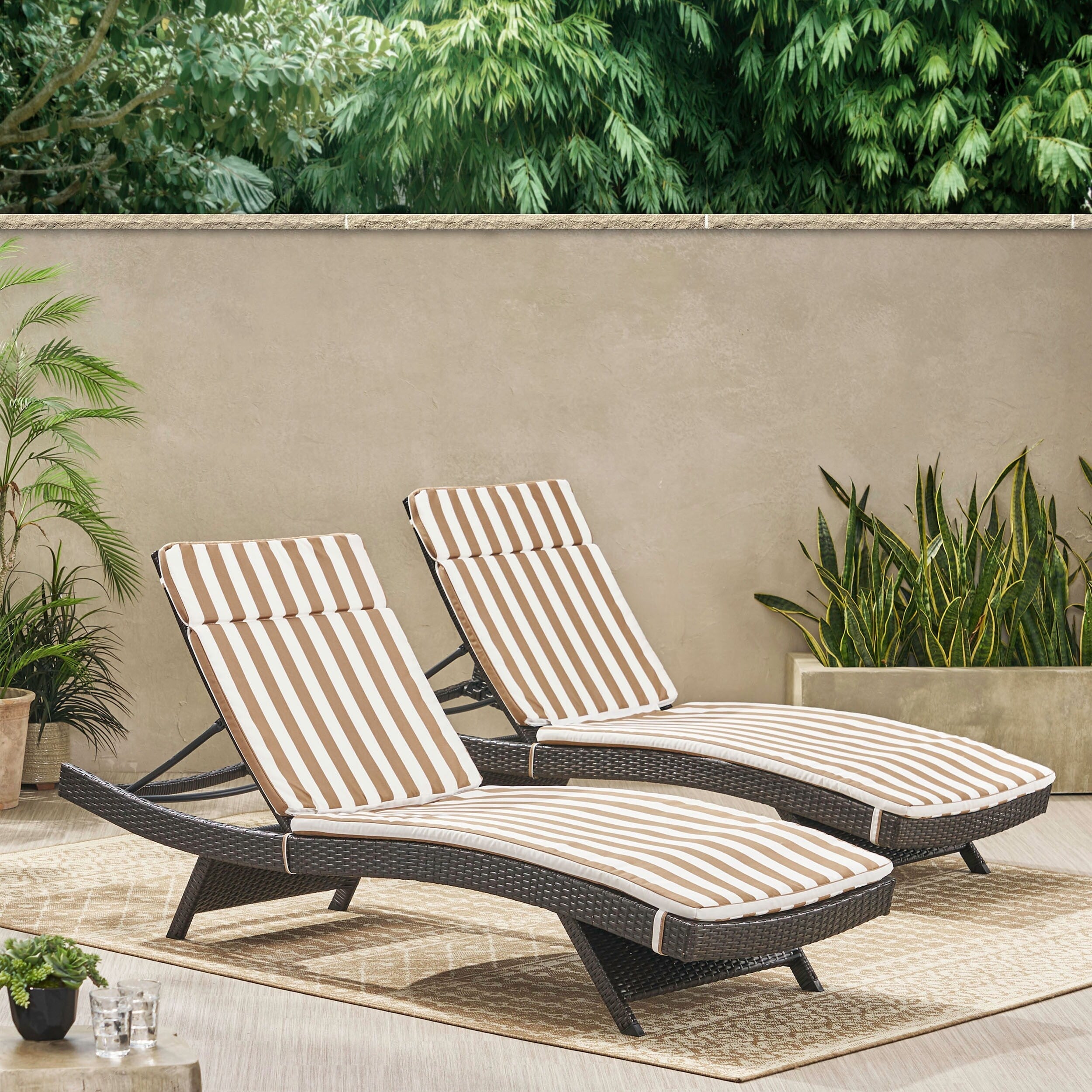 Salem Outdoor Cushion Set for Chaise Lounge - Cushions only (Set of 2) by Christopher Knight Home - 79.25L x 27.50W x 1.50H