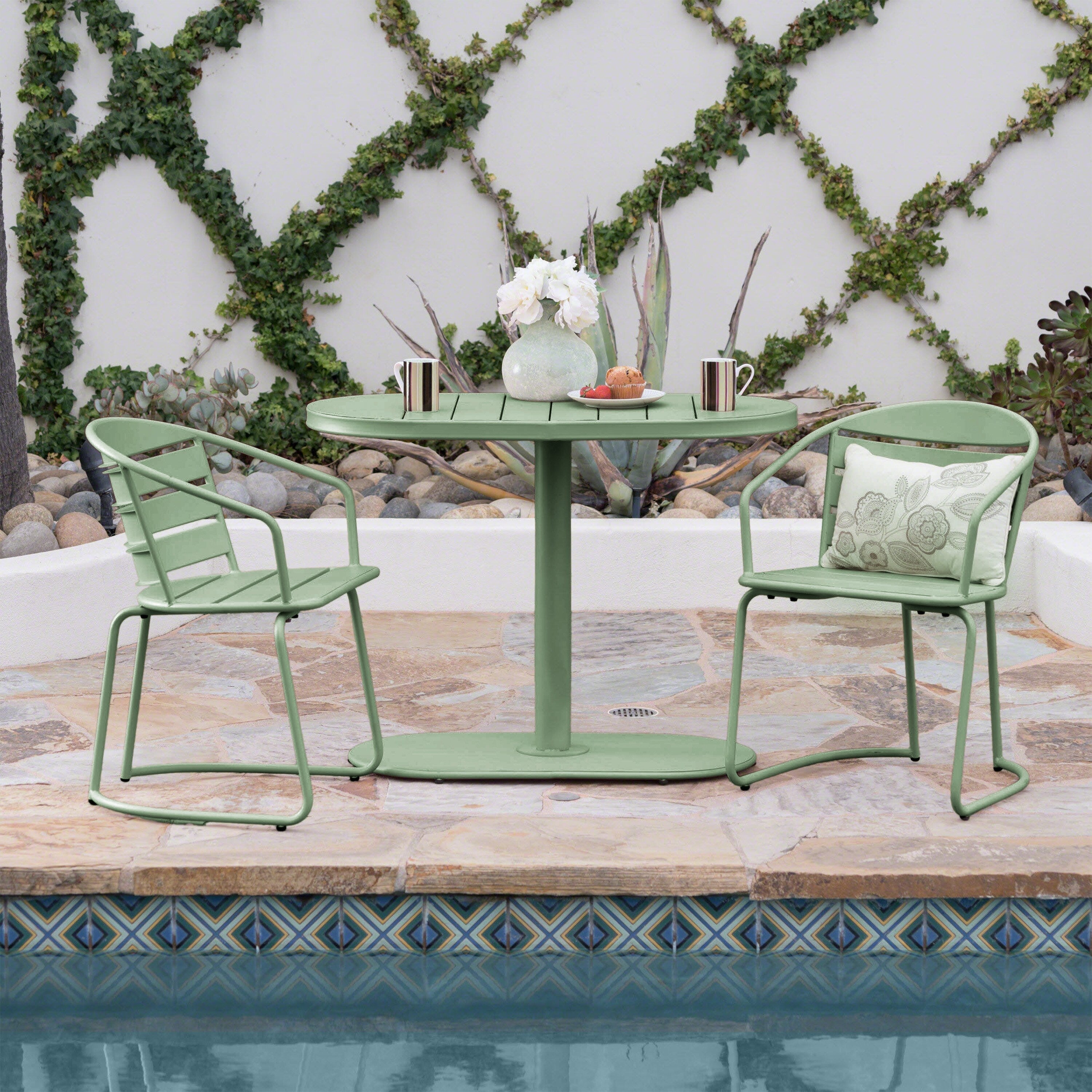 Santa Monica Outdoor 3-Piece Bistro Set by Christopher Knight Home