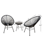 Corvus Sarcelles 3-Piece Modern Wicker Acapulco Bistro Set