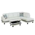 Semi PU Synthetic Leather 3-Piece Couch Living Room Sofa Set