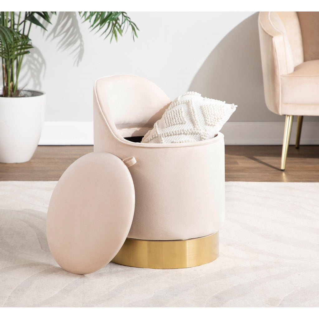 Silver Orchid Corday Swivel Velvet Vanity Stool