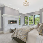 Silver Orchid Furey Bronze/Gold Tiered Glass Semi-flush Lighting Fixture - 14.75L x 14.75W x 15.25H