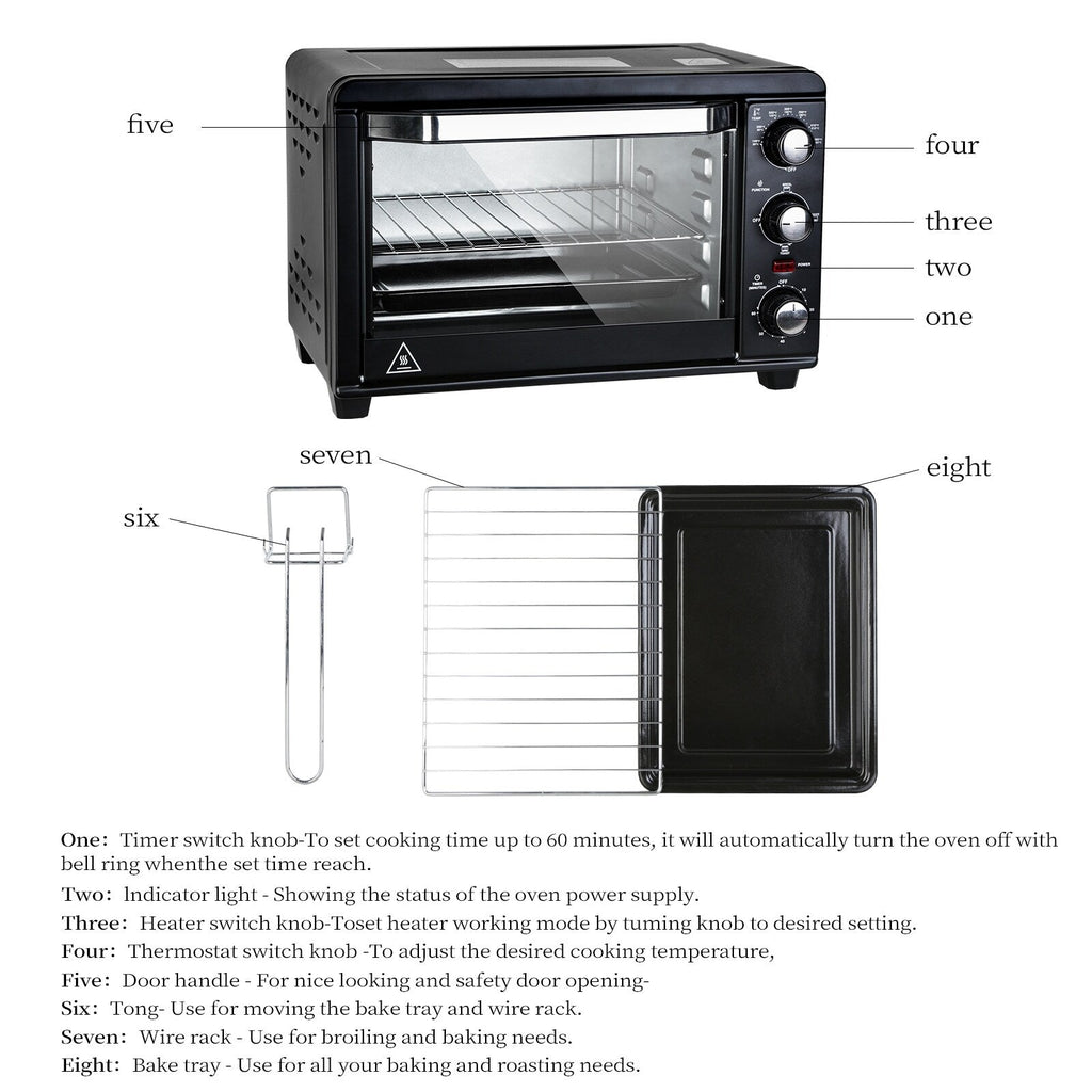 Simple Toaster Oven with 20Litres Capacity,Compact Size Countertop Toaster, Easy to Control with Timer-Bake-Broil-Toast Setting