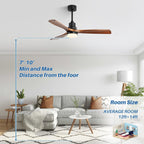 Sofucor 52 Indoor Wood Ceiling Fan Light with Remote, Integrated Light Optional