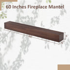Solid Pine Wall Mounted Fireplace Mantel Floating Shelf