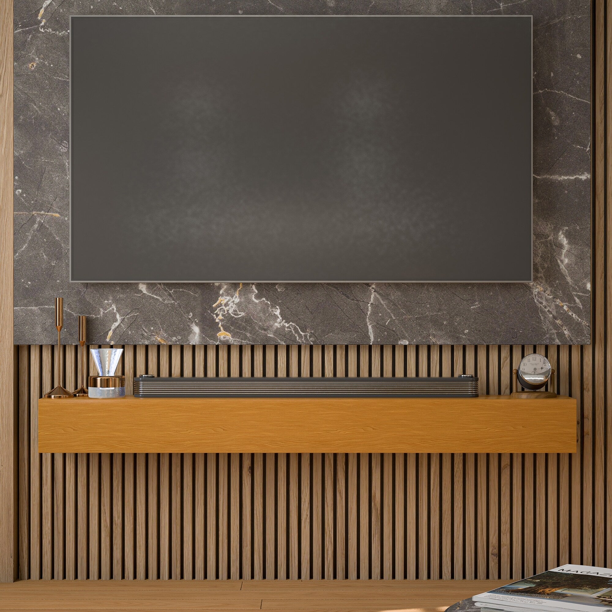 Solid Pine Wall Mounted Fireplace Mantel Floating Shelf