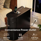 Solid Wood Chairside End Table, Two-Drawer Narrow Side Table Slim