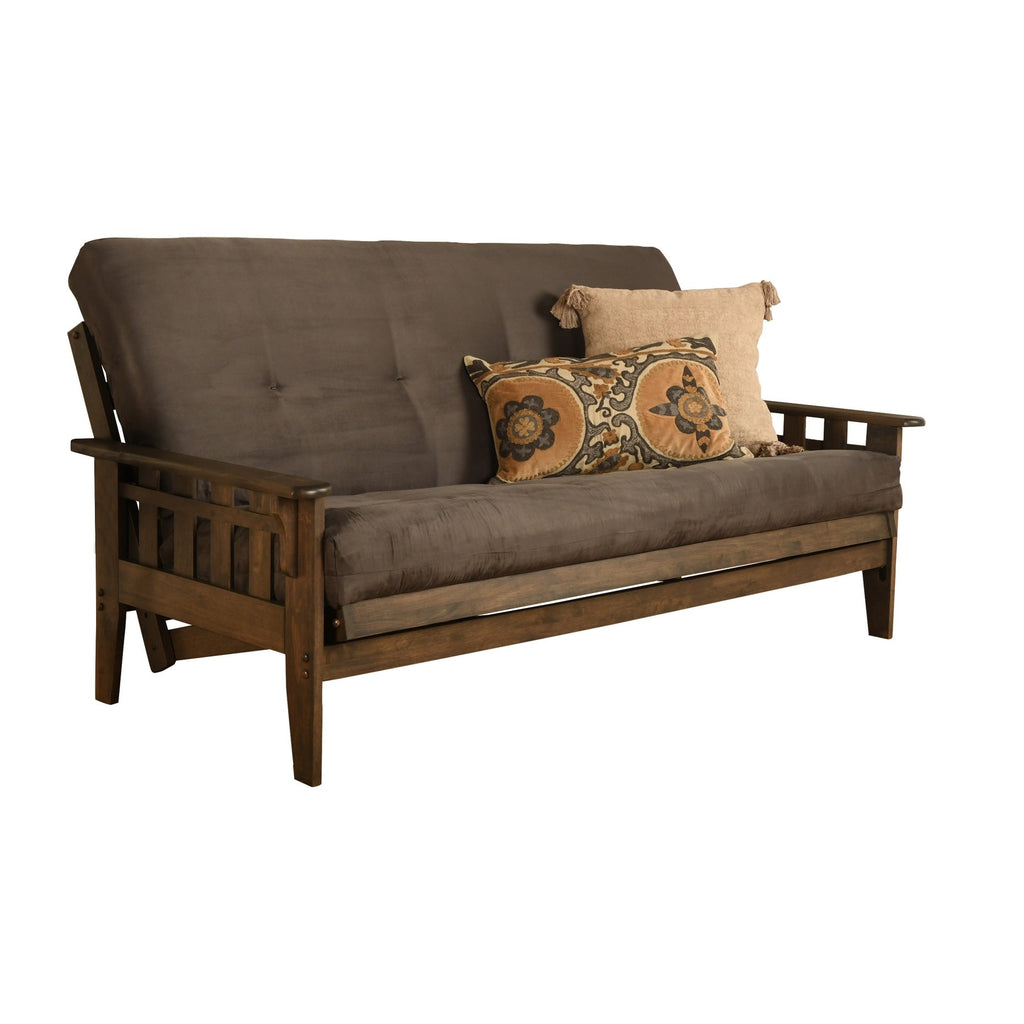 Somette Tucson Full-size Rustic Walnut Futon Set with Mattress