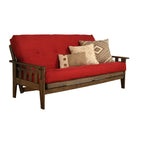 Somette Tucson Full-size Rustic Walnut Futon Set with Mattress