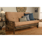 Somette Tucson Full-size Rustic Walnut Futon Set with Mattress